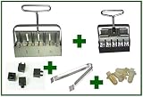 Genuine Ladbrooke 5-Pc. Essentials Soil Blocker "Nesting System Includes Mini 4, Micro 20, Cubic Inserts, 1" Seed Dibbles, and Grow Tweezers
