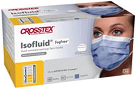 Face Mask Earloop Isofluid Fogfree Fluid Resistant Sapphire 40/Bx, 40 BX/CA