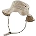 The Hat Depot 300N1510 Wide Brim Foldable Double-Sided Outdoor Boonie Bucket Hat (S/M, 2. Cotton - Khaki)