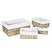 HOSROOME Handmade Wicker Storage Baskets Set Woven Decorative Organizing Nesting Baskets for Bedroom Bathroom(Set of 4,Beige)