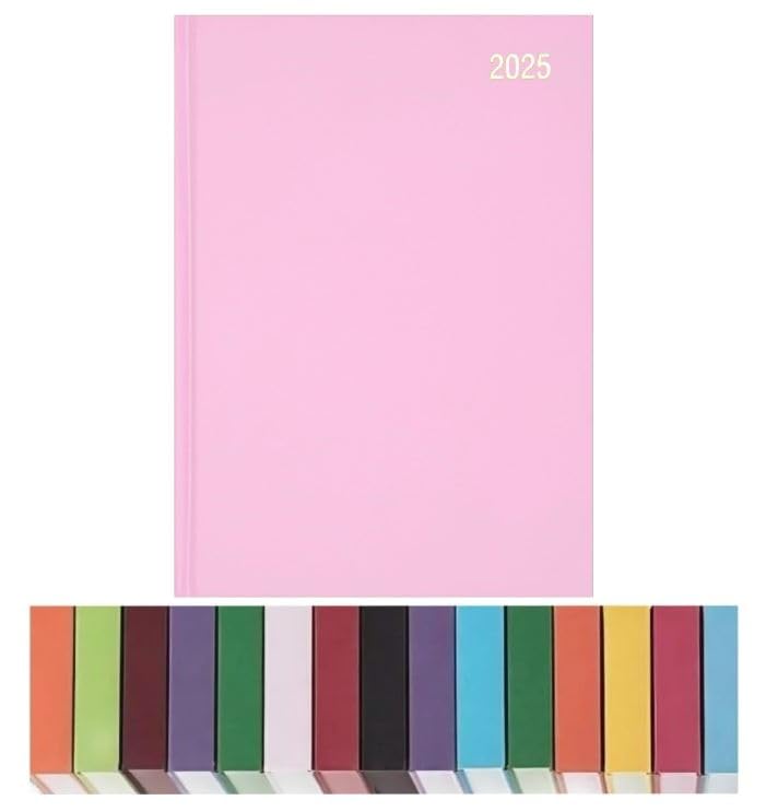 Top Sale A4 Day Per Page Diary with Hardcover and Matching Ribbon Marker (Pink)
