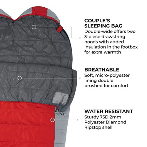 TETON Sports Tracker Ultralight Double Sleeping Bag; Lightweight