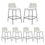 COLAMY Metal Bar Stools Set of 6, 24 Inch Counter