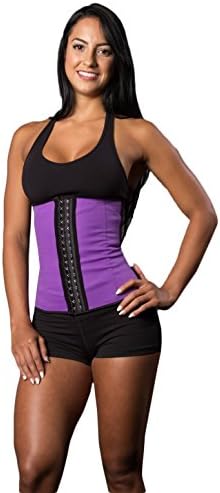 HrGlass Training Waist Trainer Latex Corset Steel Bone Cincher XXXL Purple