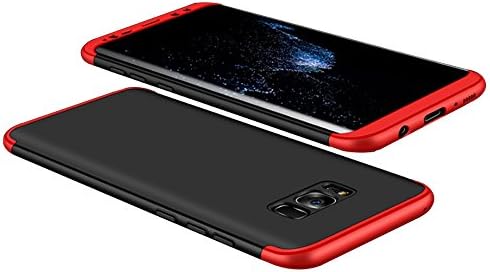 Galaxy S8 S8 plus Case, 3 in 1 Ultra Slim Hybrid PC Hard Cover 360 Degree Full Protection for Samsung Galaxy S8 S8+ (Samsung Galaxy S8 plus, Black+Red)