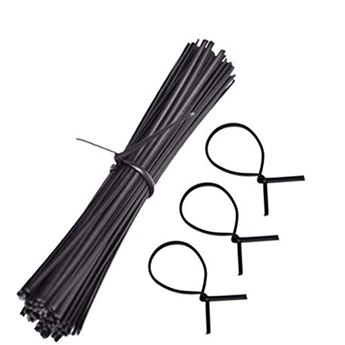 1000PCS 4.72/5.91/7.87inchs Plastic Twist Ties Cable Clips Gardening Plant Twist Tie Gift Bag Cable Ties Charging Cable Twist Tie for Food Candy Bags Clear Plastic Treat Bag Cake Pops (Black 5.91") - Thumbnail 5