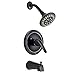 Designers Impressions 651687 Oil Rubbed Bronze Tub Shower Combo Faucet - Single Handle Mixer Design - Multi-Setting Shower Head