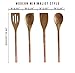 Wooden Cooking Utensils with Rose Gold Hammered Handles - Includes Wood Serving Spoon, Wooden Corner Spoon, Wooden Spatula, Wood Turner - Perfect Multi-Purpose Cooking and Copper Serving Utensils