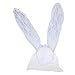 LUX ACCESSORIES Halloween White Lace Veil Bunny Rabbit Ears Easter Baby Dress Up Party Headband