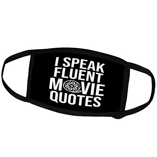 3dRose Face Mask Large, I Speak Fluent Movie Quotes with Movie Reel as The o in…