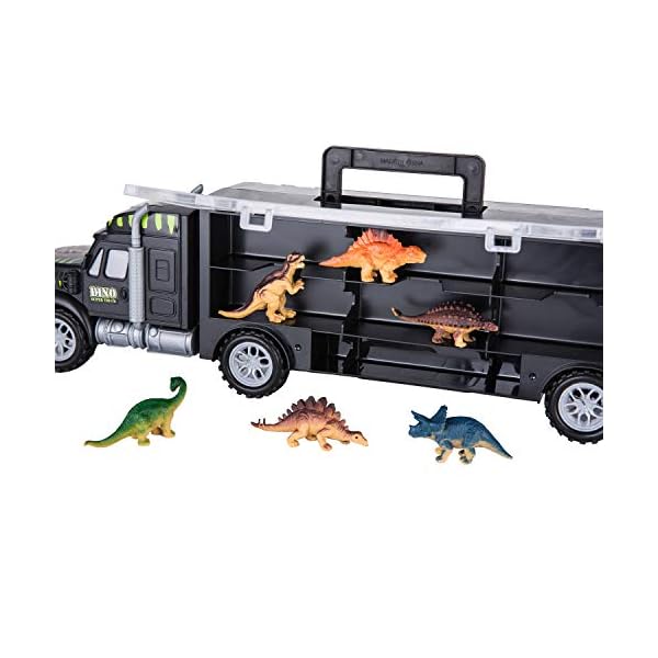 ASTOTSELL Dinosaurs Transport Car Carrier Truck Toy with 6 Pieces Mini Dinosaur Kids Educational Toys - for Kids ages 3…