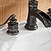 BWE Waterfall 8-16 Inch 3 Holes Two Handle Oil Rubbed Bronze Commercial Bathroom Sink Faucet Lavatory Widespread