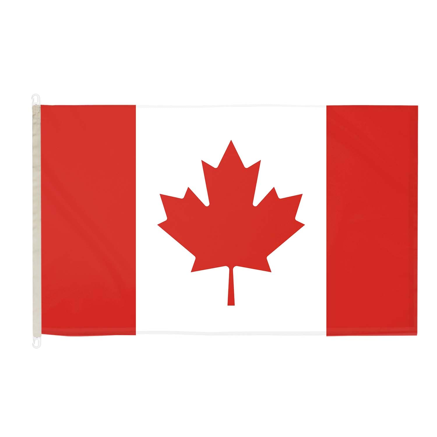 DuraFlag Canada 5ft x 3ft with Clips/Hooks - Premium Quality 5x3 Canadian Flags