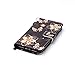 Urberry iPhone SE/5s/5 Wallet Case, 3D Wallet Stand Feature Flip Book Case for iPhone 5s/5/SE with a Free Screen Protector (Black flower)