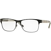 Burberry BE 1289 1007 Black Metal Rectangle Eyeglasses 55mm