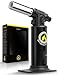 Kitchen {Culinary} Torch | Cooking Torch For Creme Brulee | Butane Blow Torch For Home & Pro Chefs | Safety Lock & Adjustable Flame | Free Bonus: Stand & 2 Recipe E-Books | By XPERTS FLAME. (BLACK)