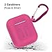 Cuauco AirPods Case Protective Silicone Cover with 2 Anti-Lost Airpods Strap/2 Pairs of Ear Hooks/2 Carabiner/1 Airpods Watch Band Holder/1 Headphone Case for Apple Airpods Accessories (9 Pack)-(Rose)thumb 3