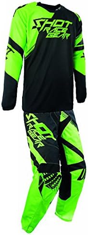 Shot Race Gear - Contact Claw Neon Green Jersey/ Pant Combo MEDIUM/ 32W