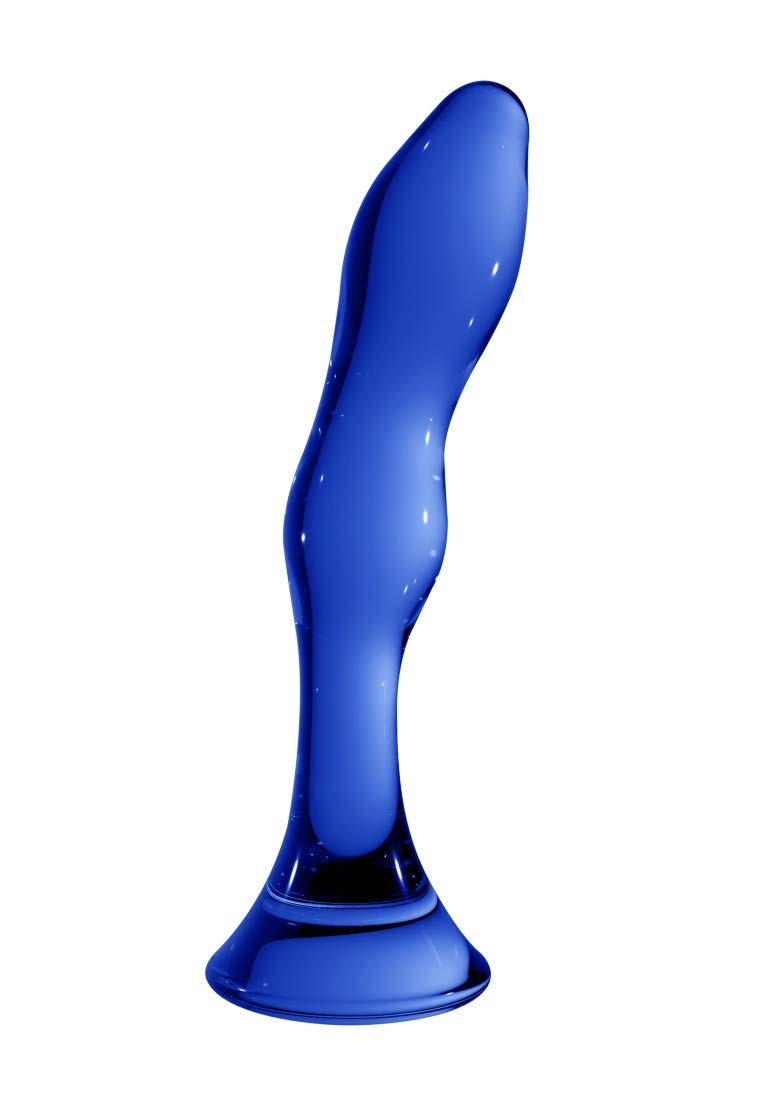 Chrystalino Glass Dildo Dong Gallant Buttplug, Blue