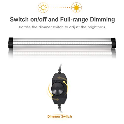 YGS-Tech Ultra Thin LED Under Cabinet Lighting, Dimmable Under Counter Lighting, 10W 600LM CRI90, Daylight White 5000K, All Accessories Included, 2 Pack - Thumbnail 2
