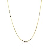 LGSY Sterling Silver Gold Plated Box Chain Thin Necklace for Women