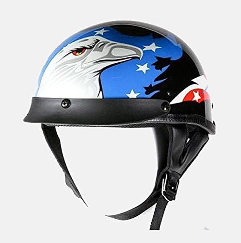 MOTORCYCLE RIDING 200 DOT APPROVED HELMET W/ EAGLE GRAPHICS COMFORTABLE BLACK (S Regular)