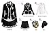 Evalent Japanese Anime Clothes Classic Navy Sailor Suit Short Sleeve Girl Students School Uniforms White (L, Black)