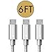 Fosmon (3 Pack - 6FT) High-Speed Micro USB to USB Sync & Charge Data Cable - [Fabric Braided Jacket | Aluminum Housing | 480Mbps Speed] for Samsung, Motorola, HTC, Nokia, LG, Google Nexus, Sony Xperi