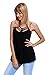 AlvaQ Women's Summer Sexy Loose Cotton Sleeveless Juniors Tank Tops and Shirts Plus Size Small Black