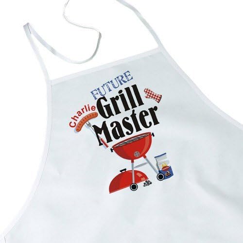 GiftsForYouNowFuture Grill Master Personalized Kids Kitchen Apron, 20" x 24", Polyester