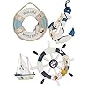 Wooden Nautical Lighthouse Anchor Wall Hanging Ornament, Beach Wooden Boat Ship Steering Wheel Wall Decor, Nautical… 41 GVXu%2BRCL. SS100
