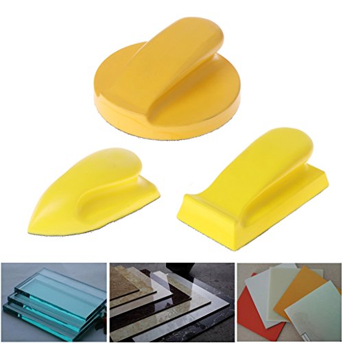 ULKEME Sanding Block Polishing Backing Pad Handle For Grinding Rectangular/Round/Bullet