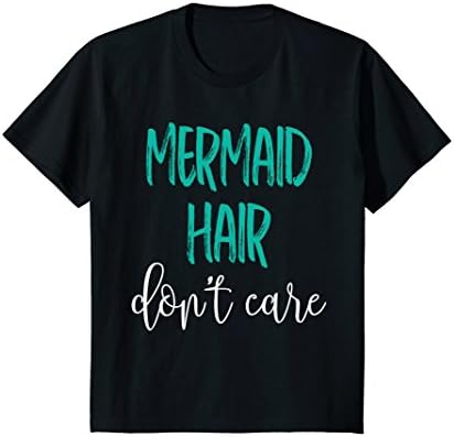 Kids Mermaid Hair Don't Care T-Shirt 4 Black