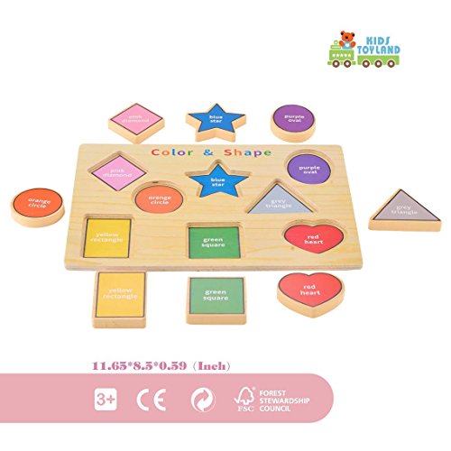 KIDS TOYLAND Classic Wooden Puzzles Set Toddlers - Pre-Kindergarten Toys Suitable Ages 3 Years up (3 Different Puzzles)