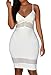 Sexy Womens Sheer Stripes Accent V Neck Party Midi Dress