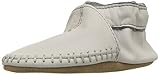 Robeez Baby Premium Leather Moccasins Crib Shoe, Classic-Grey, 12-18 Months M US Infant