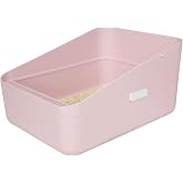 Sfozstra High Sided Cat Litter Box: Open Top Anti Tracking Design | Easy Cleaning / Comfortable Entry / For Cats Under 13 lbs / Apartment Friendly / Everyday Litter Care