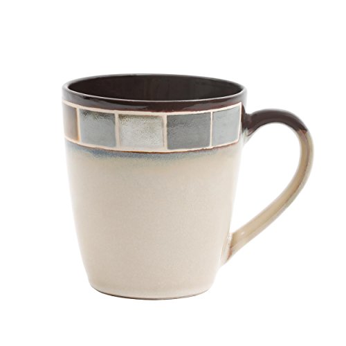 Gibson Elite Casa Gris Reactive Glaze 16 Piece Dinnerware Set, Cream and Grey