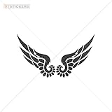 Vinyl Sticker Decals Pair Of Feather Lapto Sports Bike nato id distressed symbol (12 X 10,5 Inches) Metallic Black