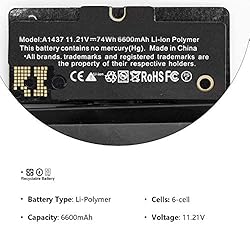 WELLBOB A1425 A1437 Battery Replacement Batttery