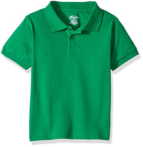 Classroom Toddler Kids Preschool Unisex Short Sleeve Pique Polo, Sos Kelly Green, 4T