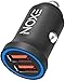 Car Charger, NOXE Quick Charge QC 3.0 Dual USB 4X Fast Charging 36W / 6A Car Charger Adapter - Intelligent Circuitry/Compatible - iPhone Xs XR X 8 7 Plus, Samsung Galaxy Note 9 8 S9 S8, and More
