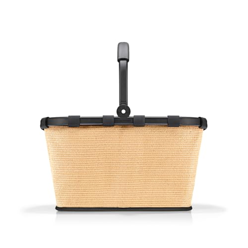 reisenthel carrybag frame raffia black – Stabiler Einkaufskorb mit viel Stauraum und praktischer Innentasche – Elegantes und wasserabweisendes Design