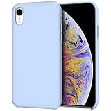 Anuck iPhone XR Case, Anti-Slip Liquid Silicone Gel Rubber Bumper Case with Soft Microfiber Lining Cushion Slim Hard Shell Shockproof Protective Case Cover for Apple iPhone XR 6.1" 2018 - Light Blue