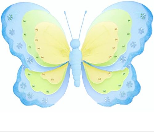 Amazon Com Hanging Butterfly Medium 10 Blue Green Yellow Triple