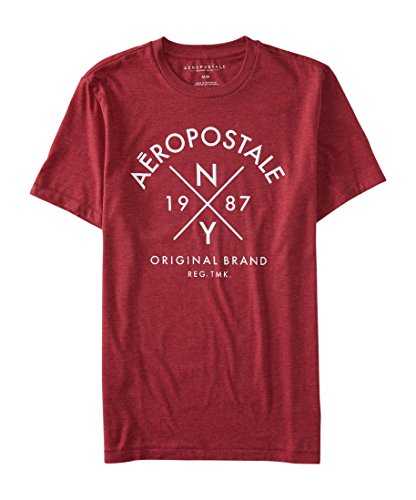 Aeropostale Men's Aero Ny Crossing Graphic T Shirt L Red Rock