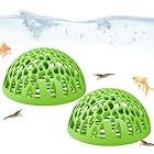 シュリンプ ドーム ハイドアウト - ABS シュリンプ ケーブ 2 個セット |水族館の隠れ場所エビのトンネル | 写真中空エビのシェルター繁殖アクセサリー水族館の装飾黒、白、緑