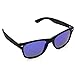 WearMe Pro -Square Horn Rimmed Soft Matte Frame Mirrored Lens Retro Sunglasses
