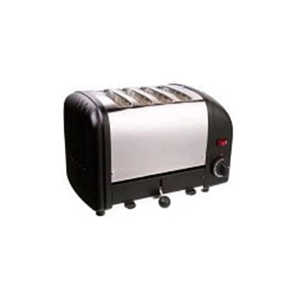 Dualit Classic 4 Slice Vario 2.2kW Toaster, Black and Stainless Steel, Hand Built in the UK, Replaceable Proheat Elements, Heat 2 or 4 Slots, Defrost Bread, Mechanical Timer, Model 40344, E266