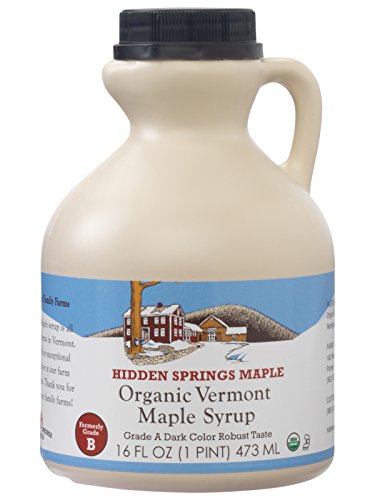 Hidden Springs Organic Vermont Maple Syrup, Dark Robust (Formerly Grade B), 16 Ounce